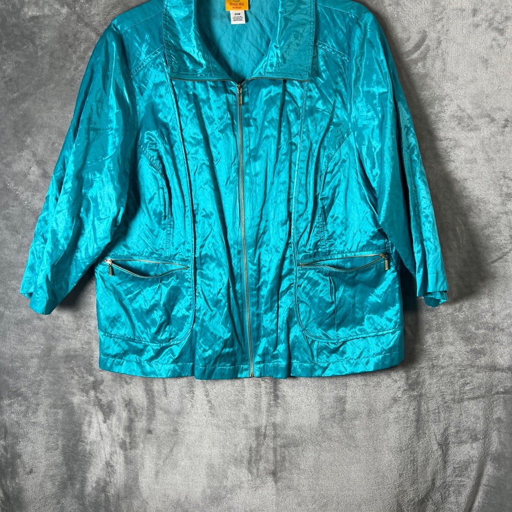 Ruby Rd. Shimmering Aqua Utility Jacket - image 3